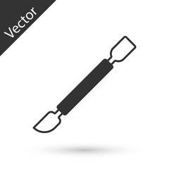 Grey Cuticle pusher icon isolated on white background. Tool for manicure. Vector