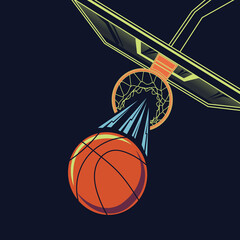 Basketball championship poster cartoon vector illustration © Cup~Cup~Pop