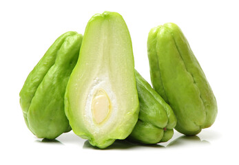 Chayote on a white background