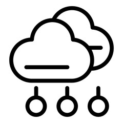Marketing data cloud icon. Outline Marketing data cloud vector icon for web design isolated on white background