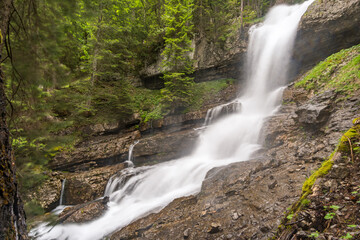Fototapeta premium Beautiful waterfalls and mountain rivers in Schoenebach in Vorarlberg, Austria