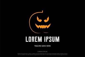 Fototapeta premium Halloween Pumpkin Mascot Logo Design Vector