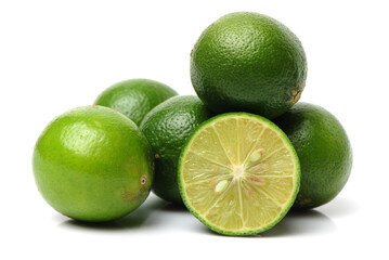 Fresh lemon on white background