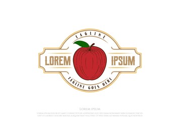 Retro Vintage Apple Cider Badge Label Logo Design Vector