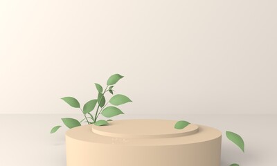 3d  background products display podium scene with geometric platform. Stand display cosmetic product 3d background. Stage product on pedestal display . 3d illustration.