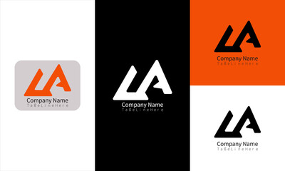 Flat Modern LA Initial logo designs concept vector