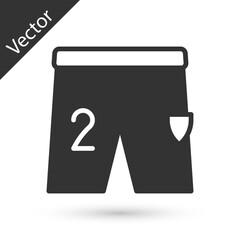 Grey Shorts for playing football icon isolated on white background. Vector