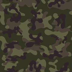 Fototapeta premium Green military camouflage vector modern trendy background, hunting print. Ornament