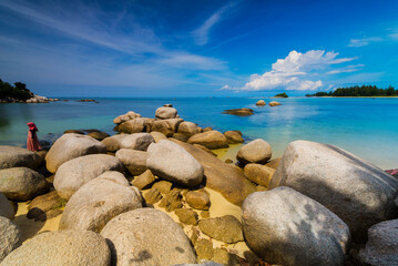 rocky coast of the Bintan  beach island 