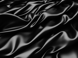 Abstract background luxury cloth waves. dark wavy soft wrinkled fabric