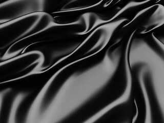 Abstract background luxury cloth waves. dark wavy soft wrinkled fabric