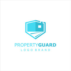Property Guard Logo Design Shield Vector, Home Security and Protection Industry Template