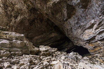 Giant rock halls of the Schneckenloch karst cave near Schoenenbach in Austria