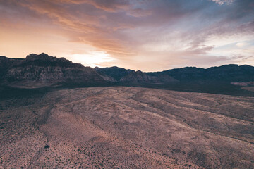 Fototapeta na wymiar Red Rock Canyon near Las Vegas, Nevada in the desert at sunset