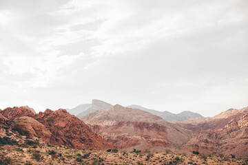 Red Rock Canyon near Las Vegas, Nevada in the desert at sunset