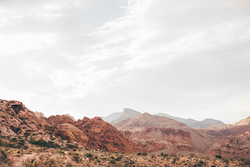 Red Rock Canyon near Las Vegas, Nevada in the desert at sunset