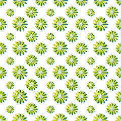 green daisy flowers with shadow seamless repeat pattern seamless repeat pattern