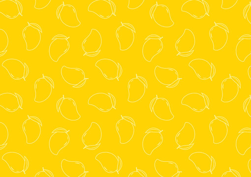 Mango pattern wallpaper. Mango symbol vector.
