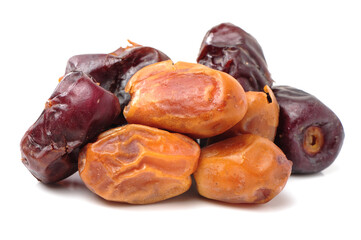 medjool dates on white background