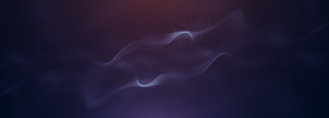 Data technology abstract futuristic illustration . Low poly shape with connecting dots and lines on dark background. 3D rendering