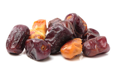 medjool dates on white background