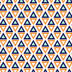 blue and orange triangles seamless geometric print