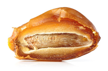 medjool dates on white background