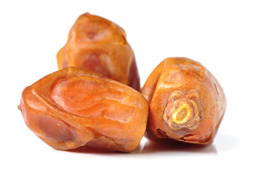 medjool dates on white background