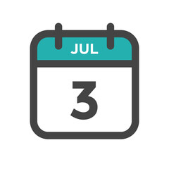 July 3 Calendar Day or Calender Date for Deadlines or Appointment
