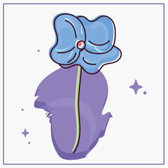 Isolated sketch of a colored flower