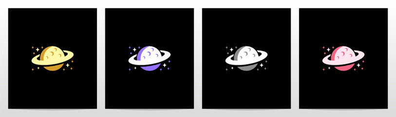 Planet Alphabet With Ring And Stars Letter Logo Design O © recehan