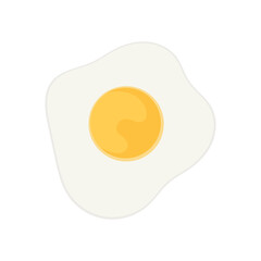 fried egg isolated on white, vector illustration