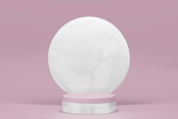 3d rendering illustration of podium display showcase for product placement in minimal design. podium stage showcase