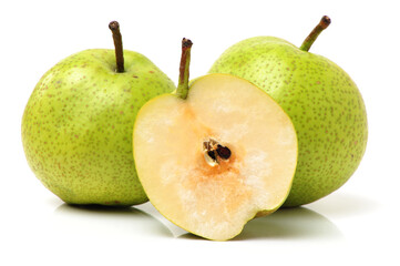 pears on a white background