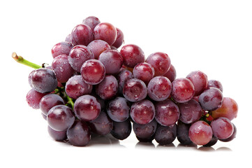 red grapes isolated on white background