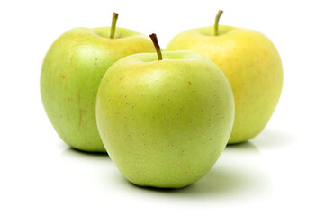 Green apple on white background