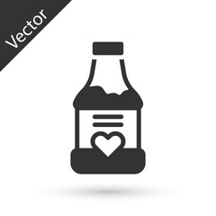 Grey Vitamin complex of pill capsule icon isolated on white background. Healthy lifestyle. Vector