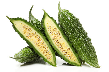  Bitter melon on white background