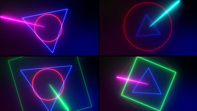 Cool Glowing Neon Shape Transitions