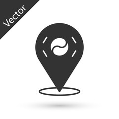 Grey Location South Korea icon isolated on white background. Vector