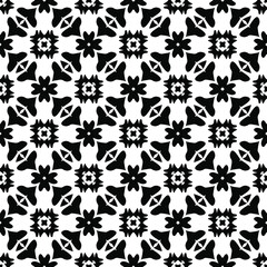 floral seamless pattern background.Geometric ornament for wallpapers and backgrounds. Black and white 