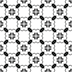 floral seamless pattern background.Geometric ornament for wallpapers and backgrounds. Black and white pattern. 
