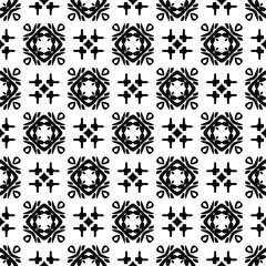floral seamless pattern background.Geometric ornament for wallpapers and backgrounds. Black and white pattern. 
