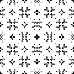 floral seamless pattern background.Geometric ornament for wallpapers and backgrounds. Black and white pattern. 
