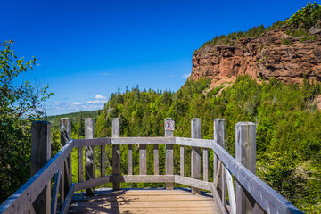 View on the Small Mount St Ann in the Percé Unesco  Geopark, located in Gaspesie (Quebec, Canada)