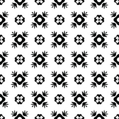 floral seamless pattern background.Geometric ornament for wallpapers and backgrounds. Black and white pattern. 
