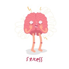 Stress character. Medical pictogram. Stressful emotion sign.