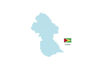 Fototapeta premium Guyana map design blue circle, white background with Guyana flag.