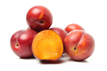 Fototapeta na wymiar Sweet plum isolated on white background 