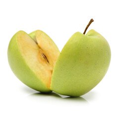 Green apple on white background